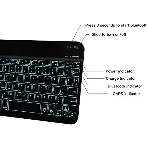 [Australia - AusPower] - BoxWave Keyboard Compatible with Samsung Galaxy Tab A7 (7.0 in) - SlimKeys Bluetooth Keyboard - with Backlight, Portable Keyboard w/Convenient Back Light - Jet Black 