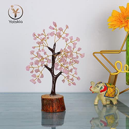 Rose Quartz - Crystal Tree - Bonsai Tree - Tree of Life - Gemstones - Mini Gem Tree - House Warming Gifts New Home - Spiritual Gifts - Crystal Gifts Rose Quartz