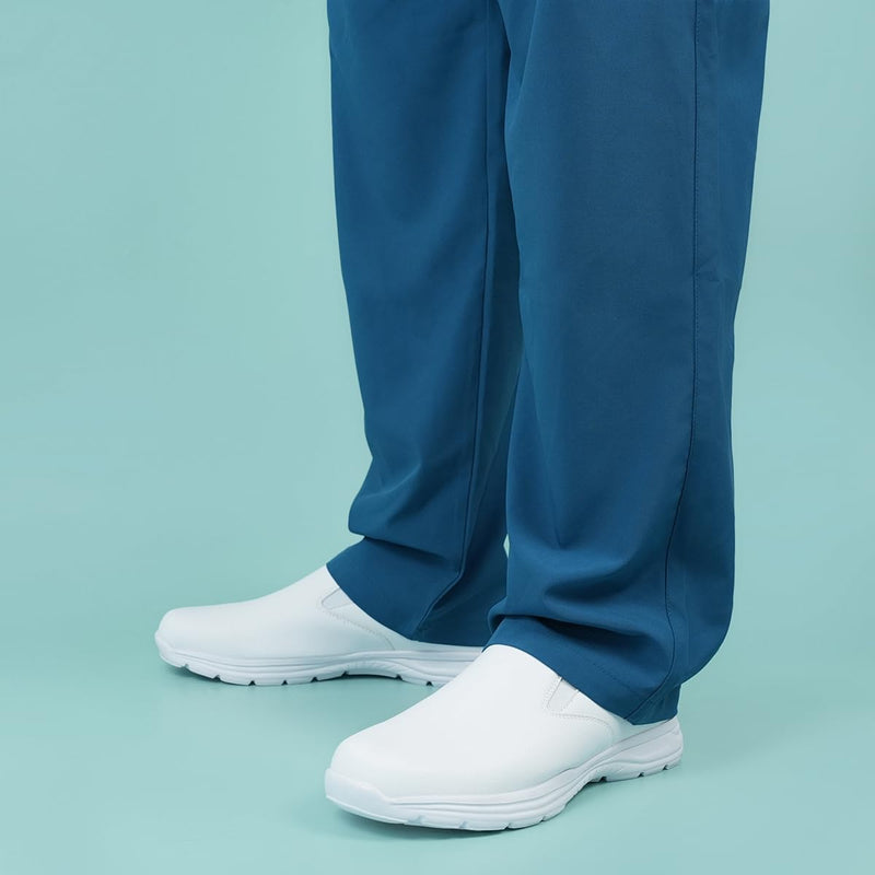 Hawkwell Men's Slip on Lightweight Slip Resistant Comfort Nursing Shoes 10 White