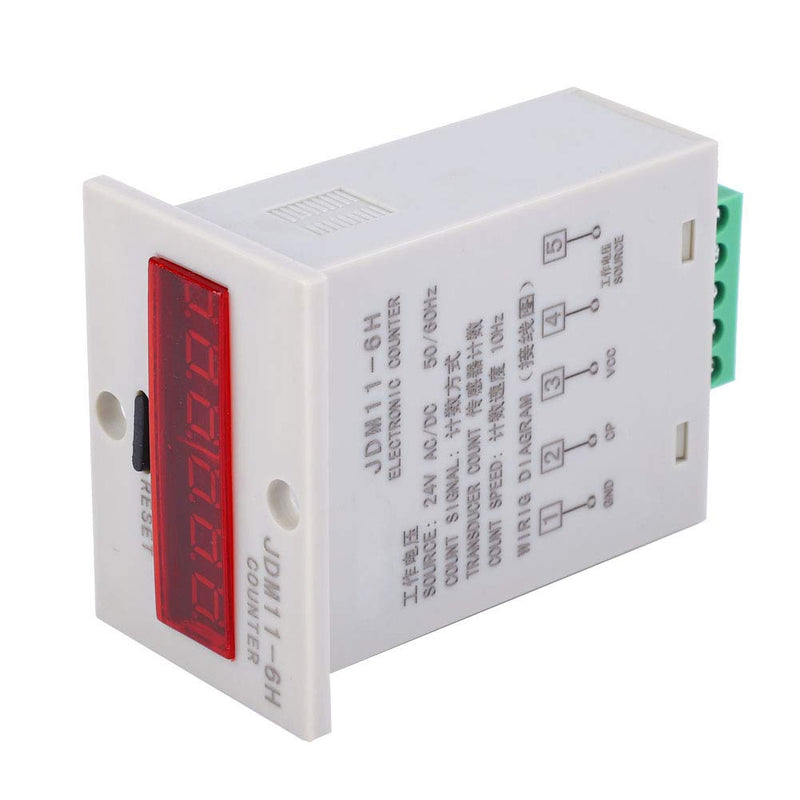 [Australia - AusPower] - JDM11-6H Electronic Counter 6 Digits LED Digital Display Counter Relay Converter Counting Professional Accessories (AC/DC24V) AC/DC24V 