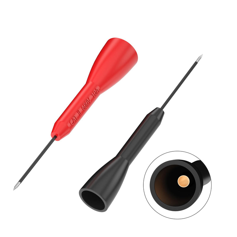 [Australia - AusPower] - Goupchn Test Probe Set 4PCS 600V/10A Non-Destructive Back Pins and 4PCS Gold-Plated Precision Sharp Probes for 2mm Multimeter Leads Electrical Testing 8PCS Set 