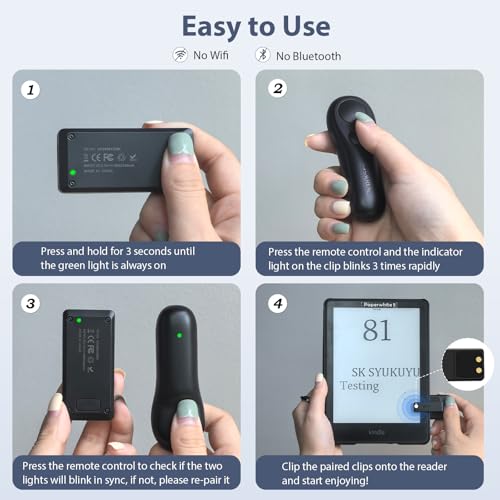 SK SYUKUYU RF Remote Control Page Turner for Kindle (Black and Light Brown)