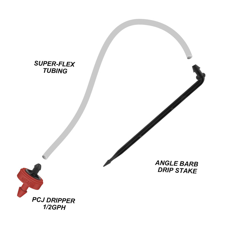 [Australia - AusPower] - Netafim Automatic Irrigation Dripper Stake Assembly, 0.5 GPH, Bundle of 25 (36 Inches) 36 Inches 