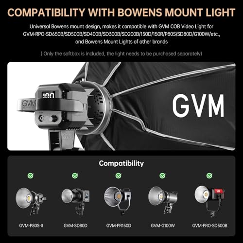 GVM Great Video Maker Lighting Soft Boxes Bowens Mount with Honeycomb Grid, Speedlight Umbrella Softbox Foldable with Carrying Bag for Studio Photography Speedlite Flash, 27