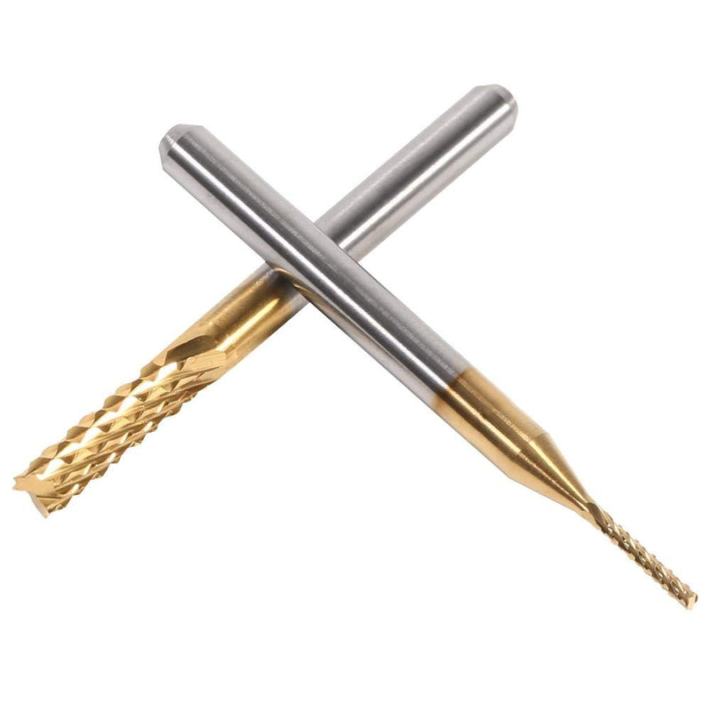 [Australia - AusPower] - KSTE 1 mm Milling Cutter, 2 Pieces x 5 Sizes End Mill, Cutter Cutting Tips, Milling Bits Tool Diameter 1 mm, 1.5 mm, 2 mm, 2.5 mm, 3 mm Parts Kit 
