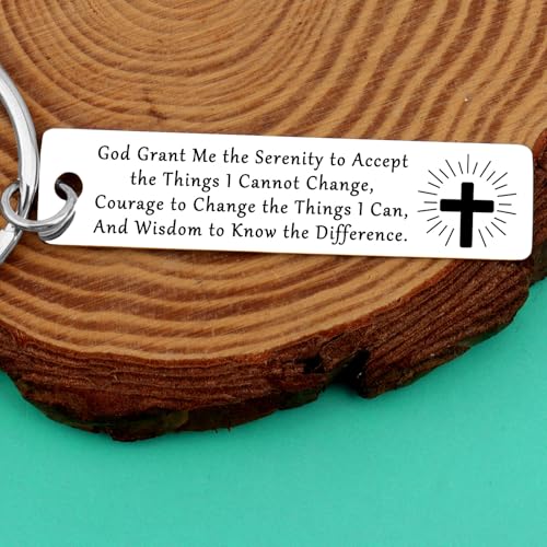 6PCS Inspirational Religious Gift for Women Men Christian Bible Verse Keyring Encouragement Keychain in Bulk Religious Baptism Faith Easter Prayer Gift Christian Confirmation Jewelry for Friends