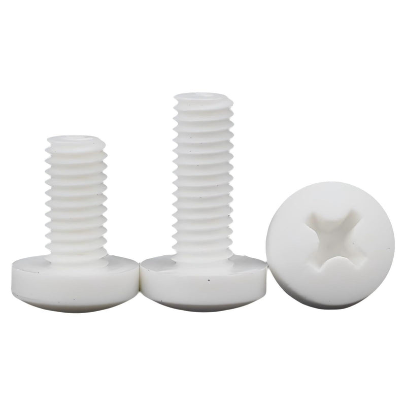 [Australia - AusPower] - Polypropylene (PP) Metric Cross Phillips Pan Head Screw Assortment Kit - M3 M4 M5 Plastic Fasteners w/Nuts, Washers, 470Pcs in Plastic Case (Non-Conductive, Lightweight) White M3-M5 