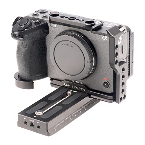 Foto4easy fx3&fx30 cage rig for Sony FX30 FX3 Camera,Quick Release Plate for Arca-Swiss,NATO Rail,1/4" & 3/8" Screw Holes and Cold Shoe Mount for Accessories