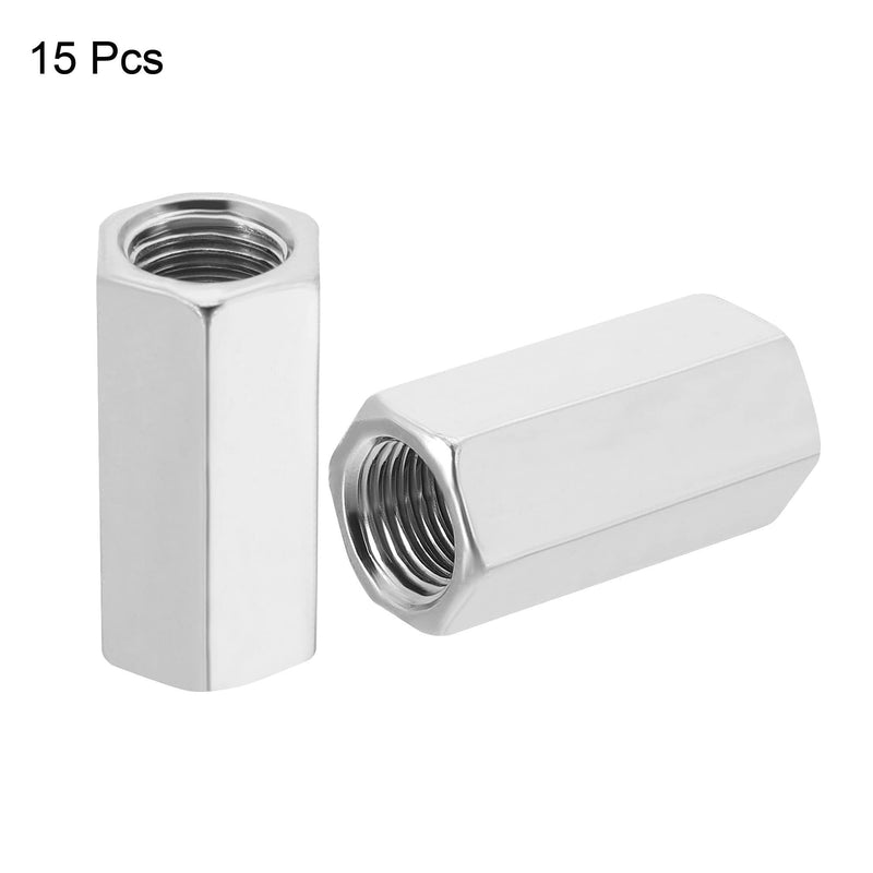 [Australia - AusPower] - MECCANIXITY Hex Coupling Nuts M10 x 1mm Fine Thread 30mm Length Sleeve Stud Rod Adapters Pipe Connectors Pack of 15 M10x30mm 