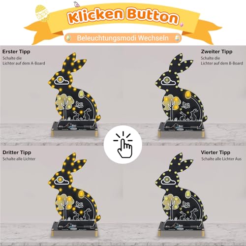 Soldering Kit, Easter Bunny LED Light Soldering Exercise Kit, DIY Creative Electronic Kits, Teaching and Learning Training, DIY Soldering Project LED Lamps Kit with Touch Control, for Mint Fans