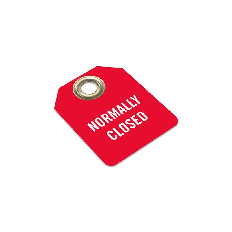 SmartSign Normally Closed 2 Sided Valve Tag | 2" x 2.5" Plastic, Pack of 5, Made in USA