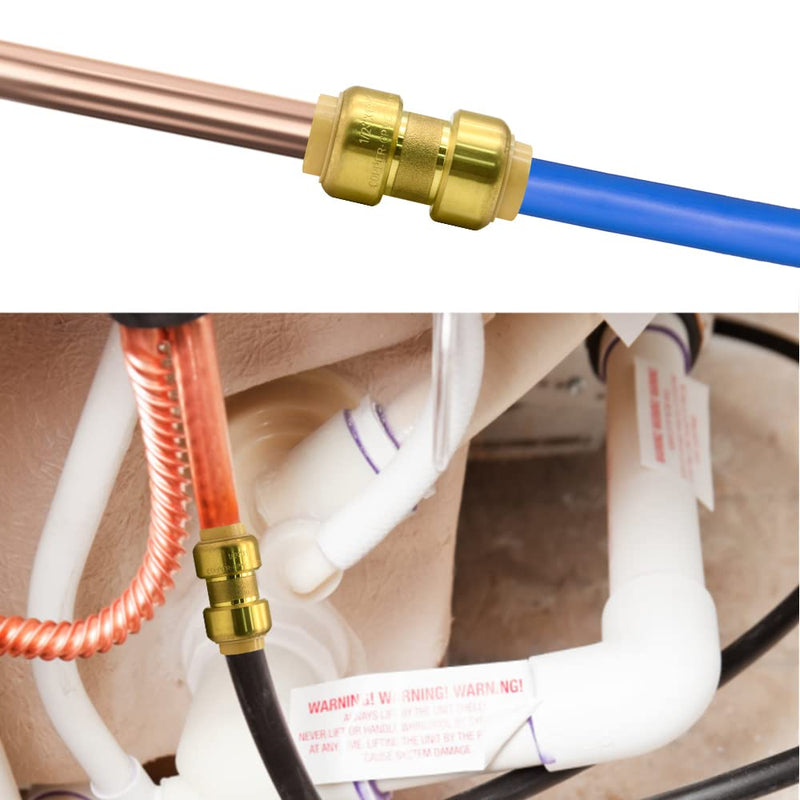 [Australia - AusPower] - 2/6/12 Pack Push-to-Connect Plumbing Fittings, 1/2" Pushfit Straight Fittings with Disconnect Clip for Copper, PEX, CPVC Pipe (1/2" Straight, 2) 2pcs 1/2" Straight 