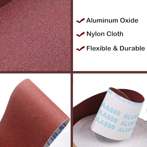 HL-YMXQ emery cloth roll sanding sheets with dispenser, 6 grits for wet sanding metal, automotive, furniture, and wood