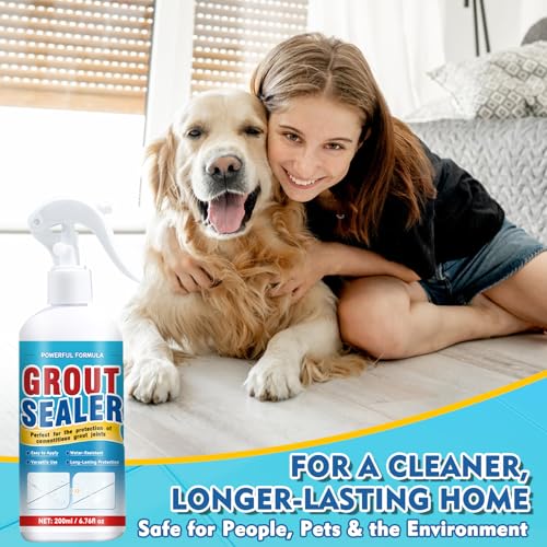 Bellisinno clear waterproof grout sealer spray for shower tile, bathroom floor, stone and marble, 200ml