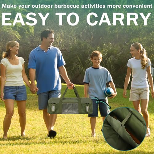 Grill Tool Storage Bag BBQ Grill Utensil Accessory Storage Green