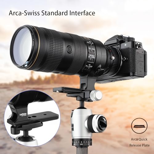Leftfoto Replacement Lens Foot Base for Nikon AF-S Nikkor 70-200 mm f/2.8E FL ED VR & AF-S 500mm f/5.6E PF ED VR Lens - Arca-Swiss Style Tripod Plate, Black