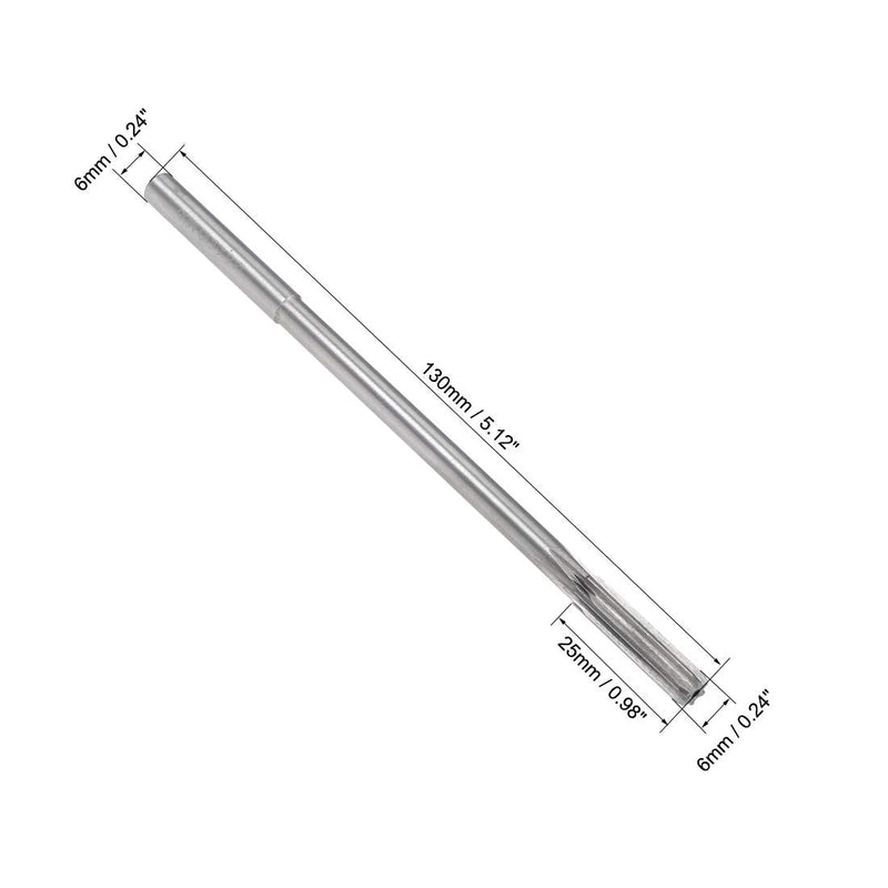 [Australia - AusPower] - uxcell 6mm Chucking Reamer, HSS Cobalt M35 Lathe Machine Reamer D4 6 Straight Flutes, Round Shank Milling Cutting Tool, for Stainless Steel Alloy Copper Metal 