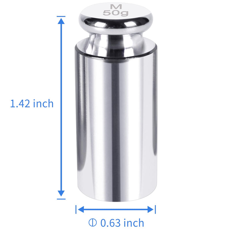 [Australia - AusPower] - QP Calibration Weights, 50 Gram Scale Weights, OIML Class M1 High Precision Stainless Steel Scale Balance Weights with Chrome Finish, Calibration Weights for Digital Scale, Kitchen Scale, Pocket Scale 50g 