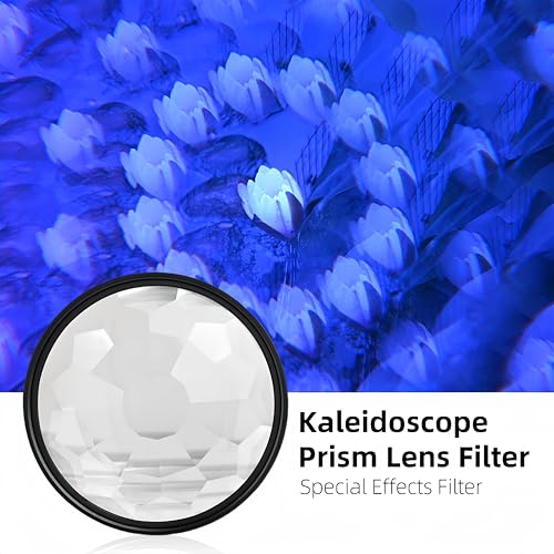 GREEN.L 58mm Kaleidoscope Prism Lens Filter Photography Prism Crystal Glass Effect Filter