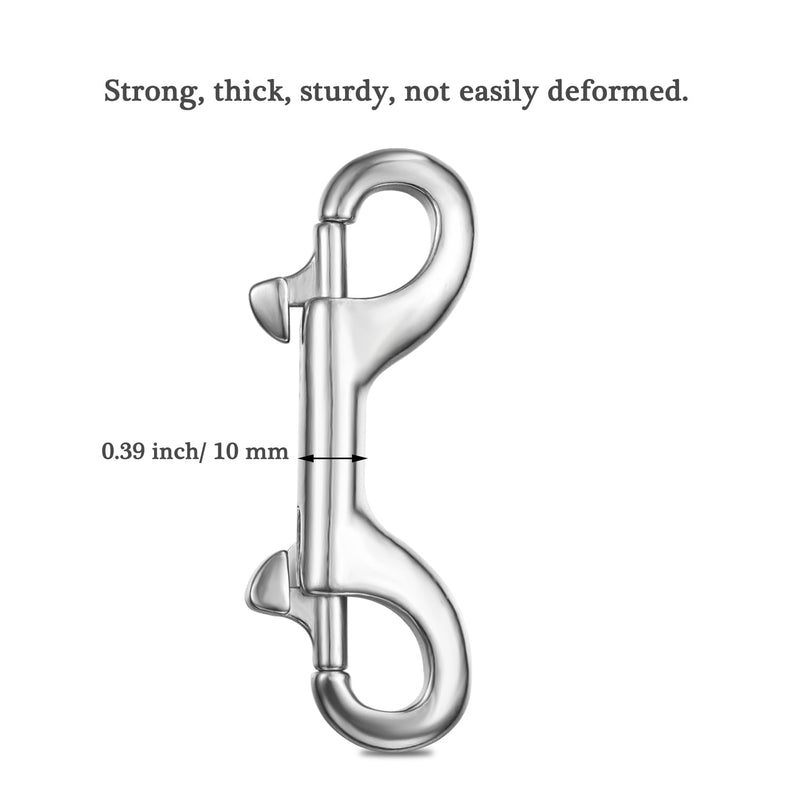 [Australia - AusPower] - Heavy Duty Double Ended Bolt Snap Hooks 4 Inch, 316 Stainless Steel, Bolt Snaps of Metal (4 PCS) 