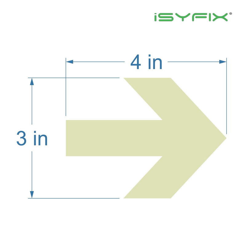 iSYFIX Glow in the Dark Arrow Stickers - 30 Pack, 4x3 Inch - Premium Self-Adhesive Photoluminescent Vinyl, Safety Sticker, Perfect to mark Stairs, Exits, Steps, Garages, Home, Office, Switches & Walls