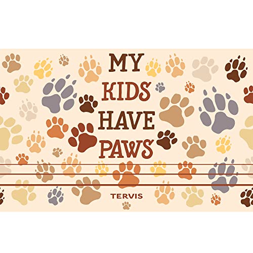 Tervis Traveler My Kids Have Paws Triple Insulated Tumbler Travel Cup Keeps Drinks Cold & Hot, 20oz, Stainless Steel