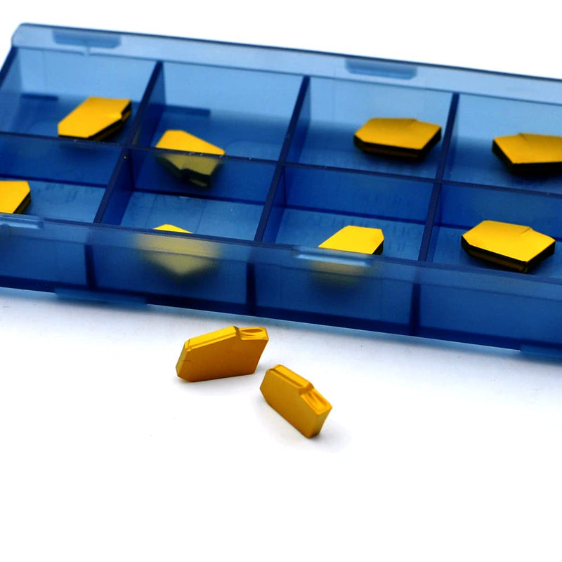 [Australia - AusPower] - GTN-3 (SP300) CNC Grooving Carbide Inserts Steel Fit for SPB326/332 Lathe Grooving Cutting Tools, CVD Yellow Coating, 10pcs GTN-3 CVD Coated 