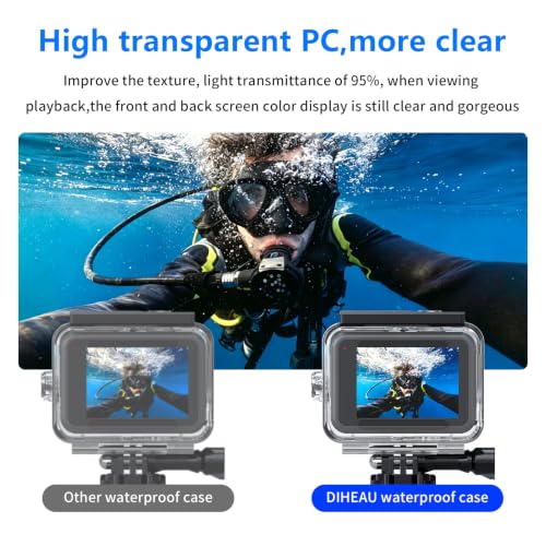 Waterproof Case with Floating Handle Compatible with Hero 9 10 11 12 13, 196FT/60M Underwater Dive Housing for Water Sports hero 9 10 11 12 13F