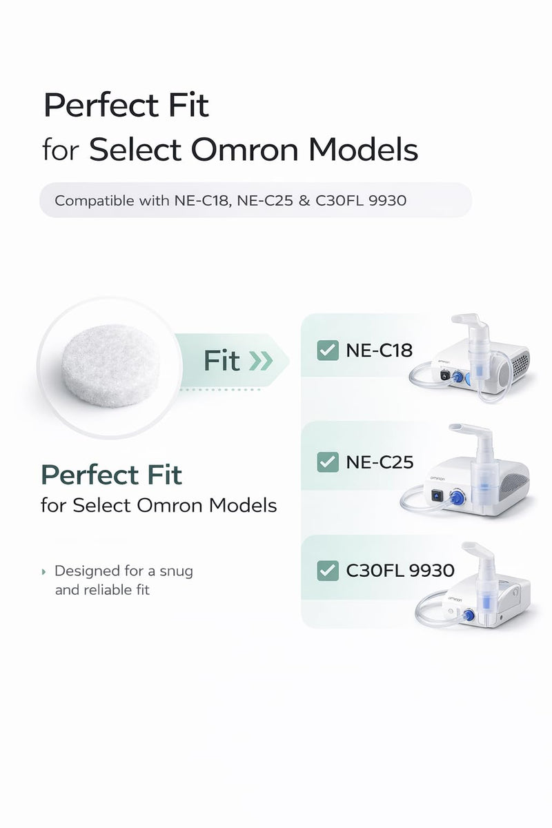 [Australia - AusPower] - 30-Pack Disposable Replacement Filters Compatible with Omron Healthcare Filters 1/2" NE-C18 NE-C25 C30FL 9930 