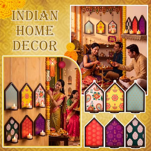 Mumufy 6pcs Diwali Tealight Candle Holder Diwali Decoration Jharokha Design