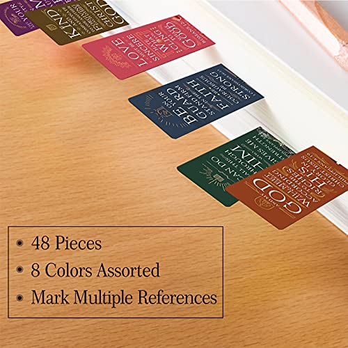 48 Pieces Bible Verses Bookmarks with Cross Cutout Design – Laminated Book Markers with Storage Box, Great Religious Christian Gift for Men, Women, Kids, Reading Reward, Church Supplies