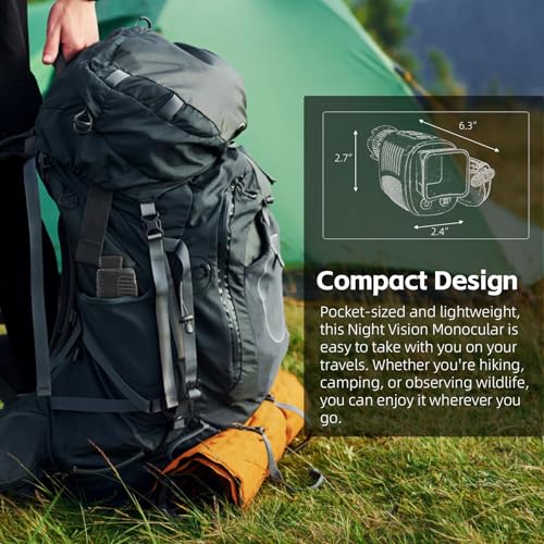 Rechargeable Night Vision Monocular for 100% Darkness, Full HD1080P Video Long Distance Infrared Night Vision Goggles Binoculars for Hunting, Camping, Travel, Surveillance 32GB Inside