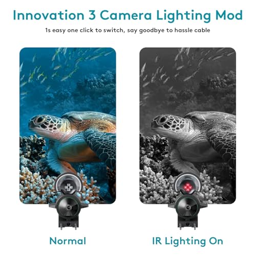 FourQ Underwater Fishing Camera, 220° Ultra-Wide Angle Video Fish Finder with 4.3" HD LCD Monitor, 5000mAh Battery, 65ft Waterproof Cable & IR Night Vision for Ice Lake Boat Kayak Fishing (65FT)