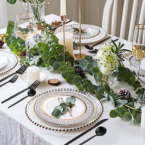 Matte Black Silverware Set, VANVRO 20-Piece Stainless Steel Flatware Set, Satin Finish tableware Cutlery Set, Service for 4, Home and Restaurant, Dishwasher Safe Matte Black