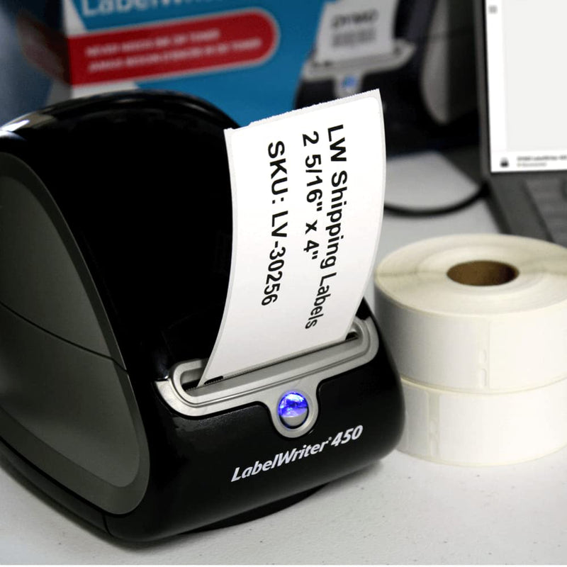 LV-30256 Shipping Labels 2-5/16 in x 4 in - Compatible with Dymo LabelWriter 450 Series and Earlier - 300 Direct Thermal Labels per Roll - Permanent Adhesive