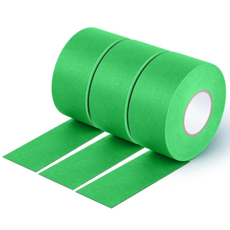 NETEHA 3 Rolls Painters Tape Masking Tape 1.57 Inch x 55 Yard, Heat Resistant No Residue Automotive Adhesive Tape for Automotive Paint and DIY Paint Projects (Green) 1.58in-3rolls