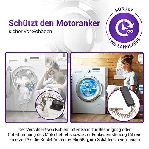 Viоks.pro 2x Carbon Brushes Washing Machine Replacement for Bosch 00154740 Carbon Brushes | Motor Carbon Brushes for Siemens Washing Machines 2 pieces like 00154740