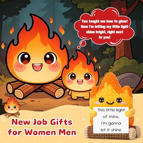 Inspirational Crochet Campfire Gifts for Women Men,Back to School Supplies Gifts for Kids Boys Girls, Christians Religious Affirmation Cheer Up Friendship Gift Shine