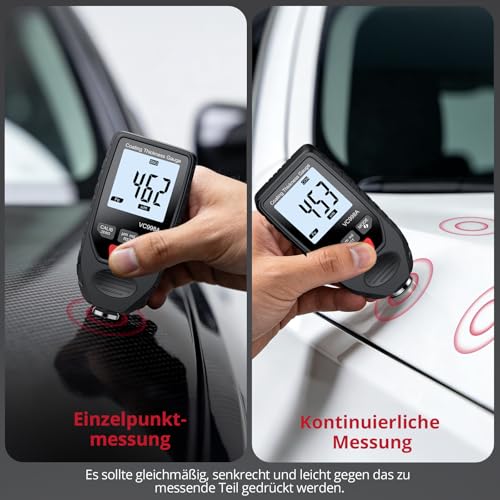BINTA Car Paint Thickness Gauge, 0-1500μm, for Used Car Check and Workshop | ±3%+2µm accuracy, 0.1µm resolution, Fe/NFe automatic, coating thickness gauge car paint for car bodywork