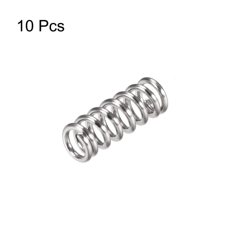 [Australia - AusPower] - uxcell Compression Spring,304 Stainless Steel,6mm OD,1mm Wire Size,7.5mm Compressed Length,15mm Free Length,37.2N Load Capacity,Silver Tone,10pcs 6mmx1mmx15mm 