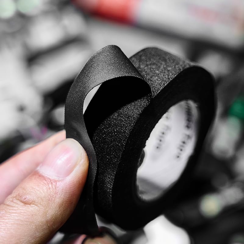Wiring Harness Tape High Temp Self-Adhesive Cloth Tape for Automotive Electrical Wrap Protection Insulation Cable Fixed (3/4 in x 50 ft 1 Rolls) 3/4 in x 50 ft（1 Rolls） 0.15mm-Thickness