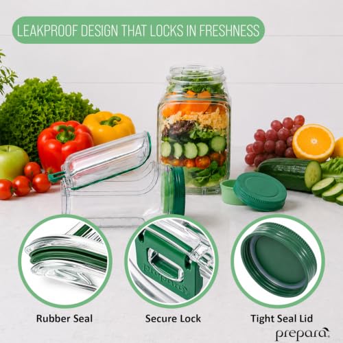 Prepara Salad Pod, Set of 2 - Dressing Capsules Included Salad Pod, 2-Piece