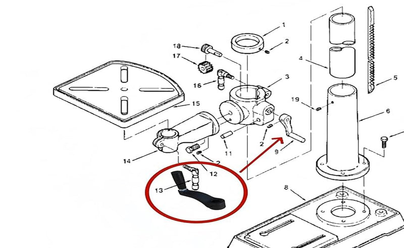 [Australia - AusPower] - BGD 10601009A1 Drill Press Crank Handle 360° Free Rotation Part Fits Sears Craftsman Machines,for Desktop Drilling Raise Lowe Crank Handle 