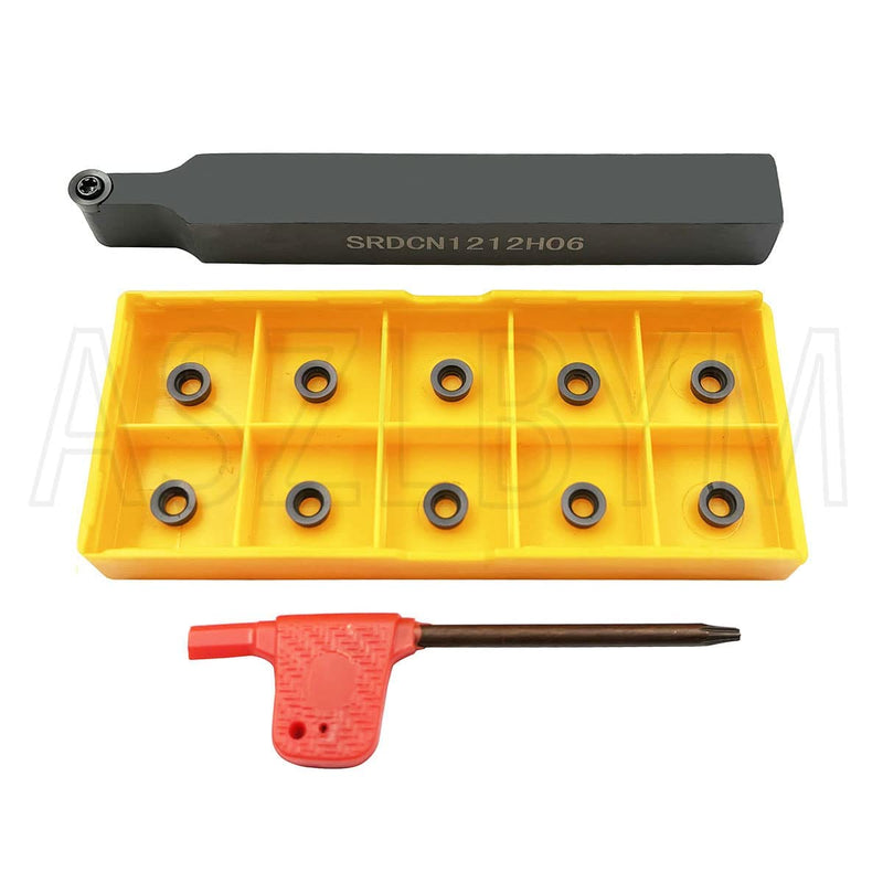 [Australia - AusPower] - 11PCS RCMT060204 MO R3 Round Carbide Inserts Milling Cutter with SRDCN 1212H06 1/2” / 12mm Round Carbide Metal Lathe Tools Indexable Turning Tool Milling Insert Holder Lathe Cutting Tools Srdcn1212h06 + Rcmt060204 