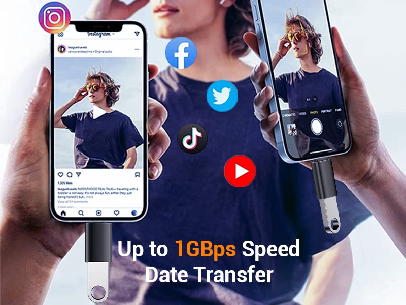 [Australia - AusPower] - Temdan USB to USB C Adapter 4 Pack,【2*Type C Female to A Male Charger Converter】&【2*USB C Male to USB Female】 for Apple Watch Ultra 8 9,iPhone 15 Pro Max 14 13 12,AirPods,OTG Adapt USB to USB C-Black Black 