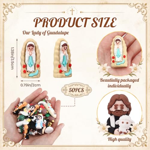 Amyhill 60 Pcs Mini Saint Statues Bulk Catholic Religious Figurines Colorful