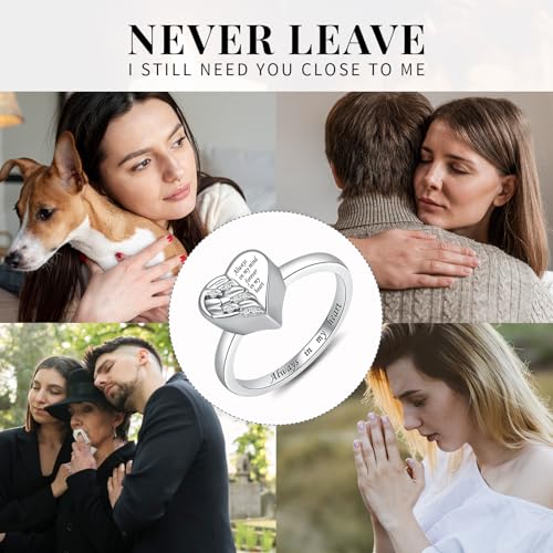 Heart Angel Wing Urn Rings for Ashes Cremation Jewelry for Women Gift 9