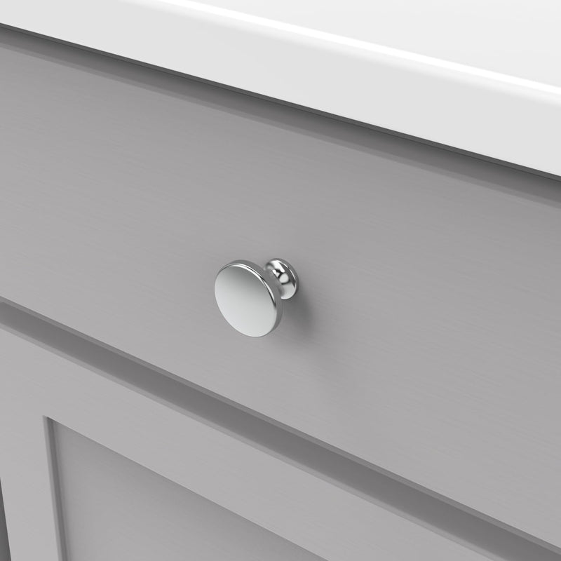Hickory Hardware 10 Pack Solid Core Kitchen Cabinet Knobs, Luxury Cabinet and Dresser Knobs, Handle Pulls for Doors & Drawers, 1-3/8 Inch, Chrome, Forge Collection 1-3/8 Inch Diameter