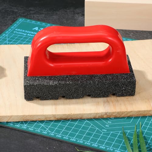 NOLITOY Rub Brick Tool with Handle Brick Cleaning Brush and Concrete Scrub Brush for Masonry Cleaning Stain Removal Concrete Smoothing Construction and Home Renovation Projects