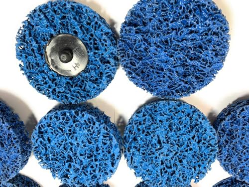 SIGNI blue 2-inch poly strip abrasive quick change Rolok discs for paint, rust, and oxidation removal, 10-pack